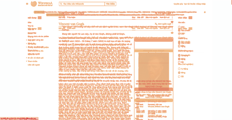 Heatmap of how often each pixel changed while the page loaded