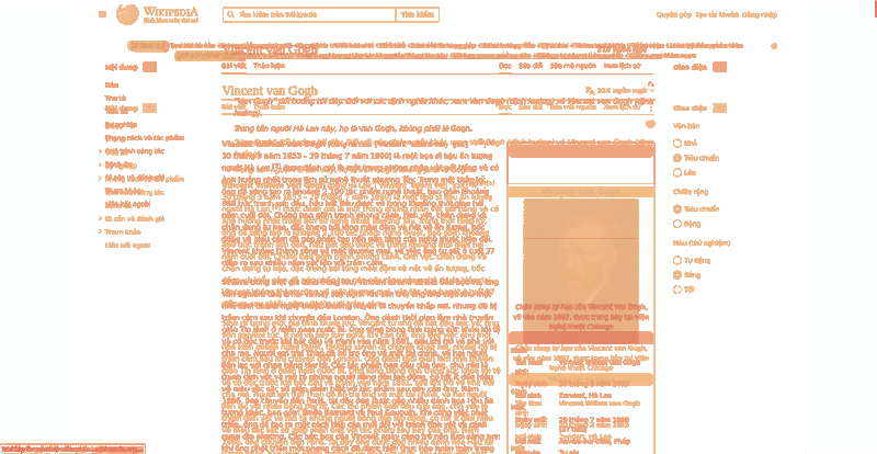 Heatmap of how often each pixel changed while the page loaded