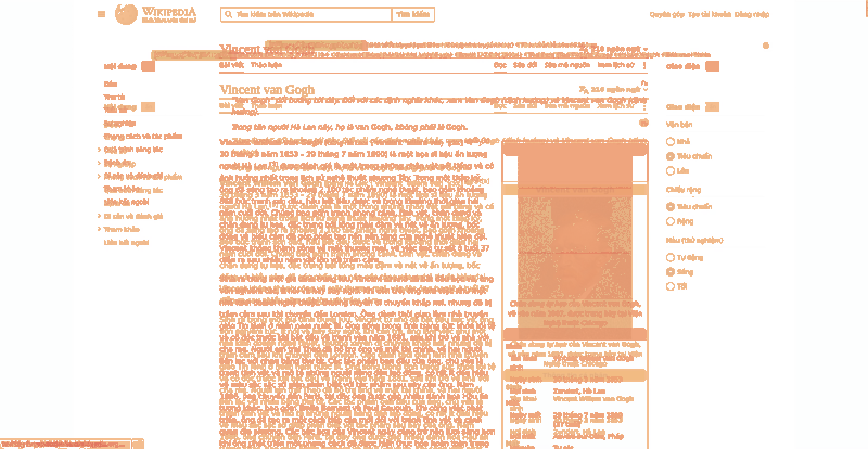 Heatmap of how often each pixel changed while the page loaded