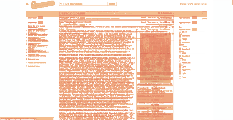 Heatmap of how often each pixel changed while the page loaded