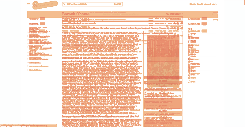 Heatmap of how often each pixel changed while the page loaded