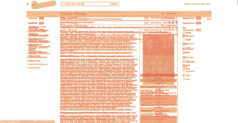 Heatmap of how often each pixel changed while the page loaded