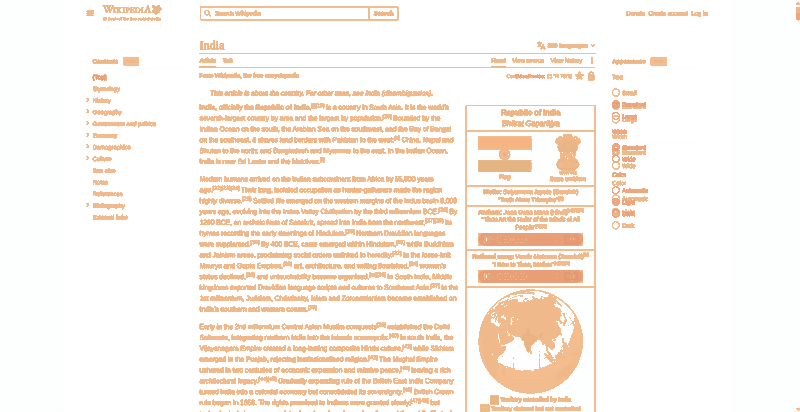 Heatmap of how often each pixel changed while the page loaded