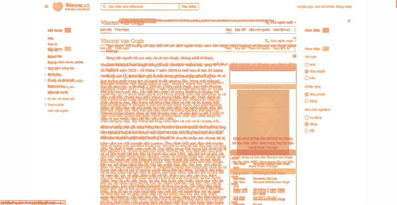Heatmap of how often each pixel changed while the page loaded