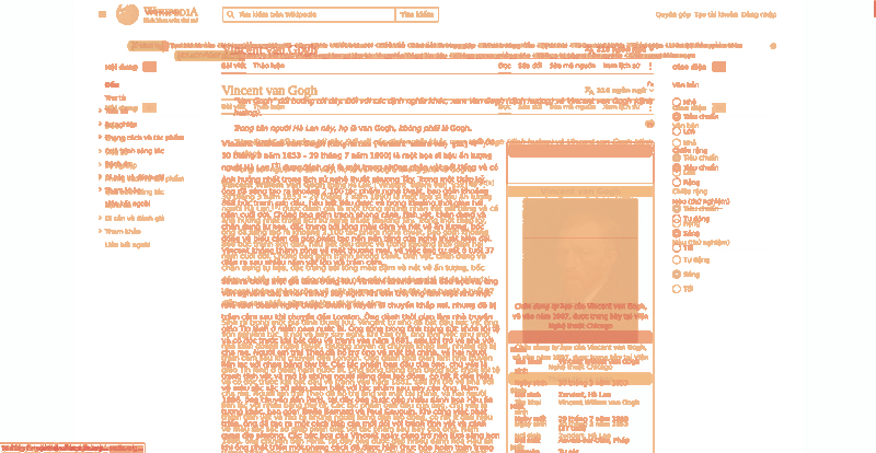 Heatmap of how often each pixel changed while the page loaded
