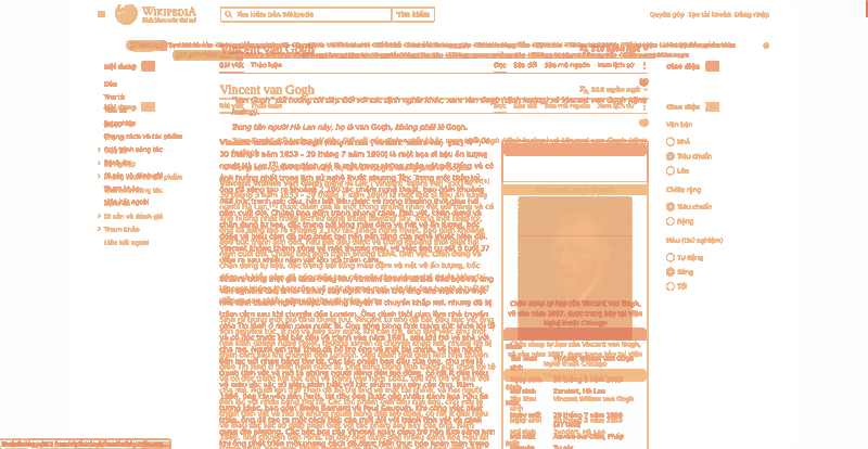 Heatmap of how often each pixel changed while the page loaded