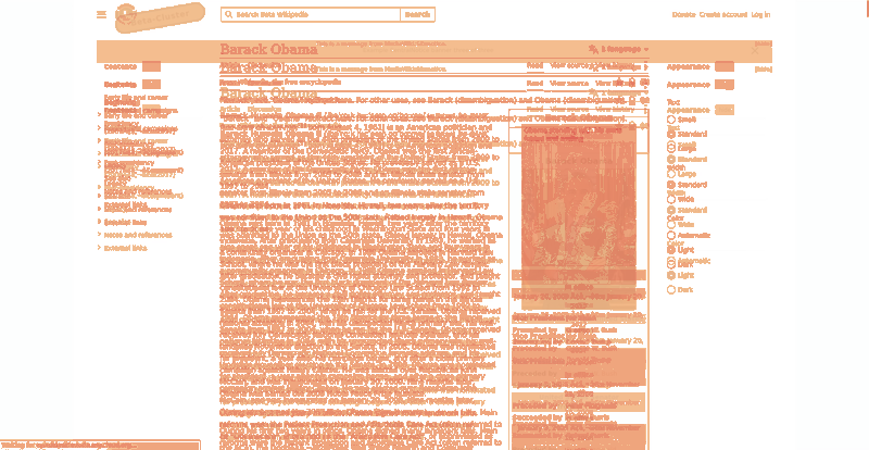 Heatmap of how often each pixel changed while the page loaded
