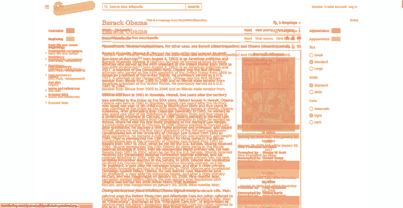 Heatmap of how often each pixel changed while the page loaded
