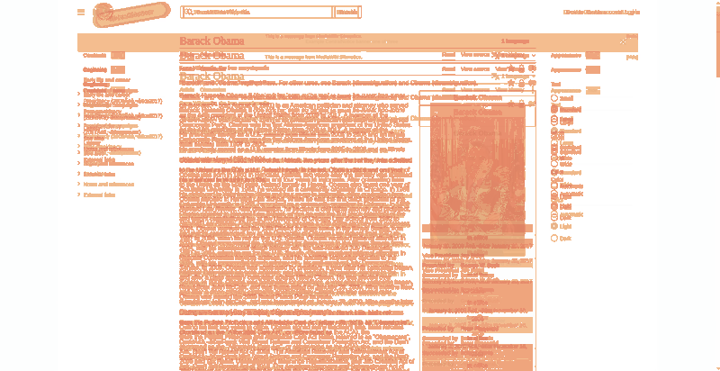 Heatmap of how often each pixel changed while the page loaded