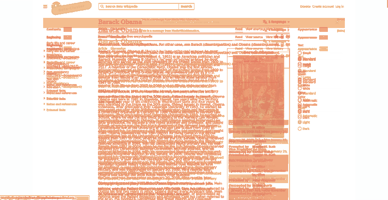 Heatmap of how often each pixel changed while the page loaded