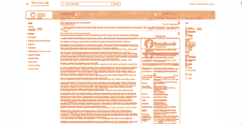 Heatmap of how often each pixel changed while the page loaded
