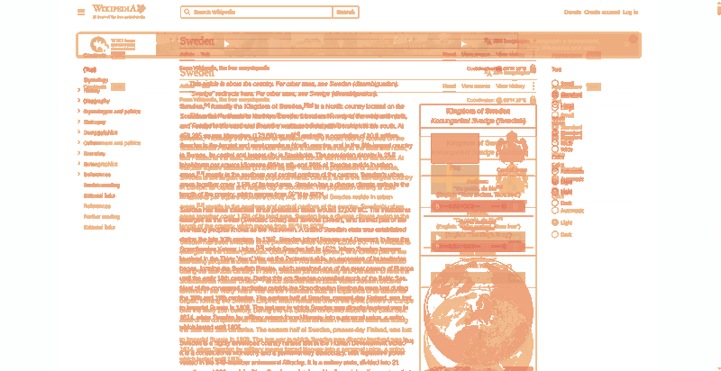Heatmap of how often each pixel changed while the page loaded