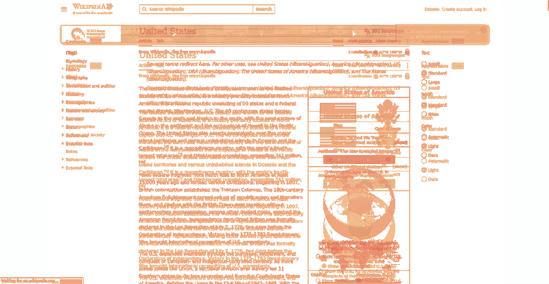 Heatmap of how often each pixel changed while the page loaded