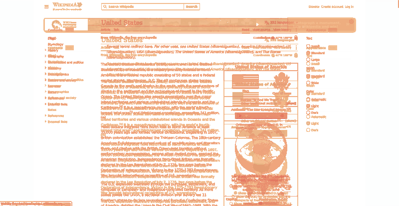 Heatmap of how often each pixel changed while the page loaded