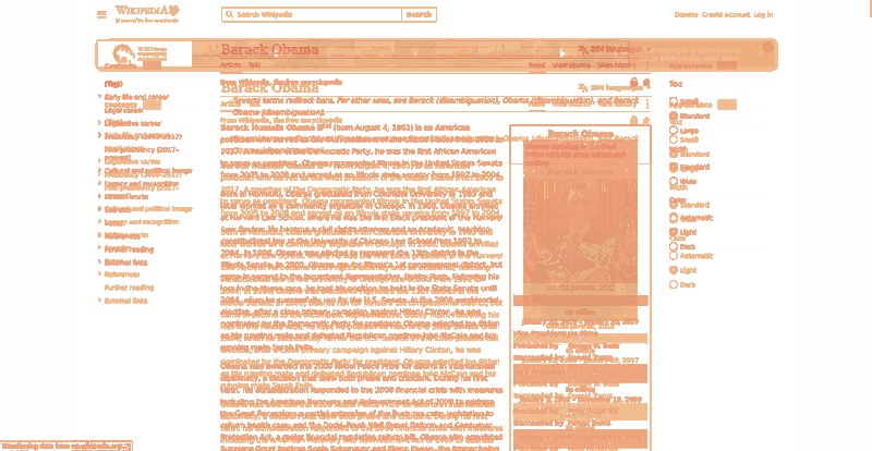 Heatmap of how often each pixel changed while the page loaded