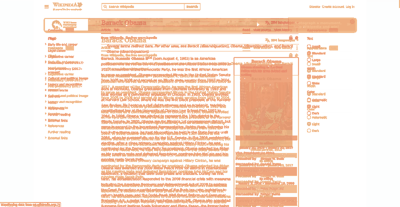 Heatmap of how often each pixel changed while the page loaded