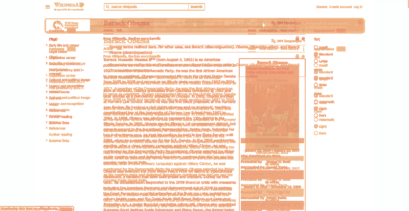Heatmap of how often each pixel changed while the page loaded