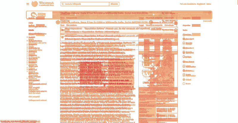 Heatmap of how often each pixel changed while the page loaded