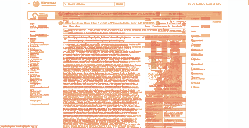 Heatmap of how often each pixel changed while the page loaded