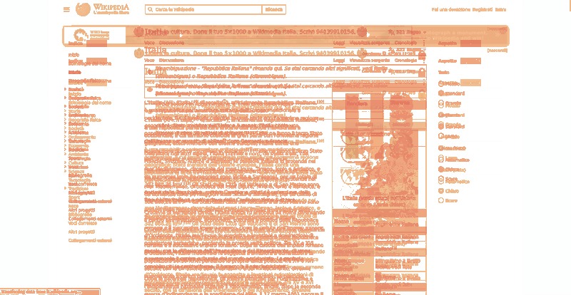 Heatmap of how often each pixel changed while the page loaded