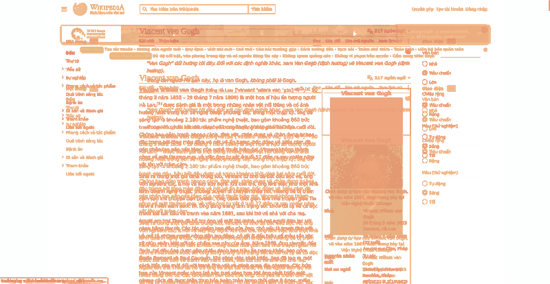 Heatmap of how often each pixel changed while the page loaded