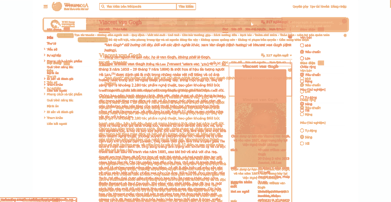 Heatmap of how often each pixel changed while the page loaded