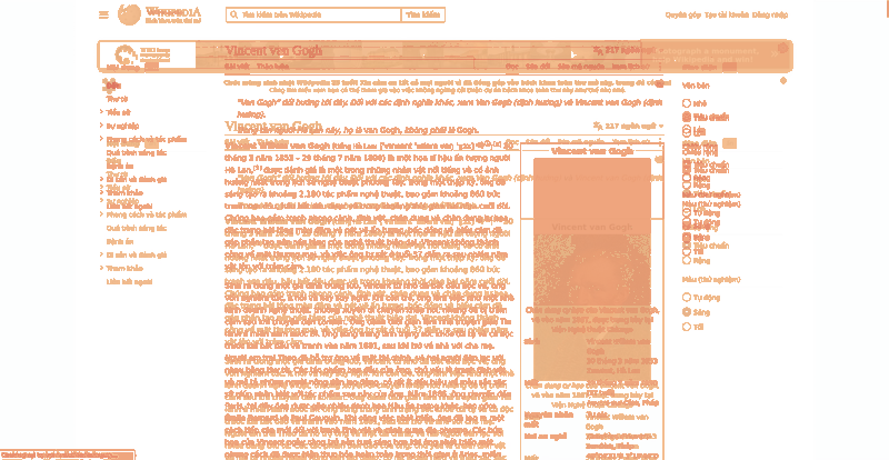 Heatmap of how often each pixel changed while the page loaded
