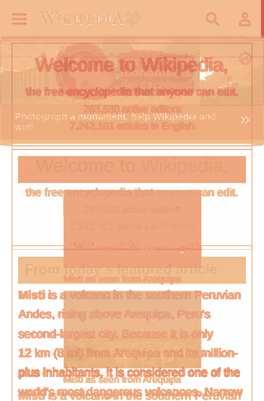Heatmap of how often each pixel changed while the page loaded