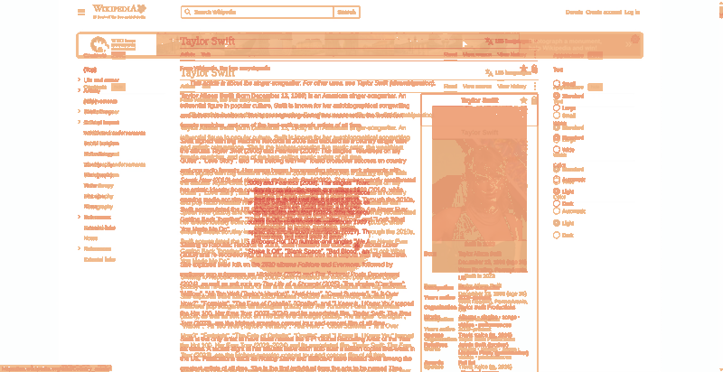 Heatmap of how often each pixel changed while the page loaded