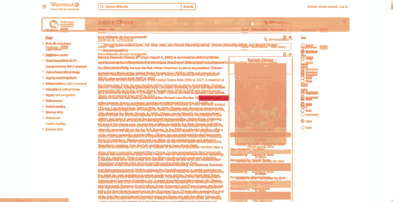 Heatmap of how often each pixel changed while the page loaded