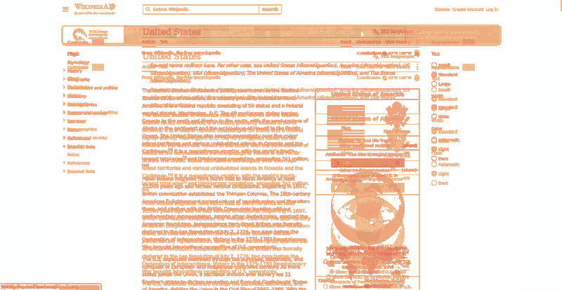 Heatmap of how often each pixel changed while the page loaded