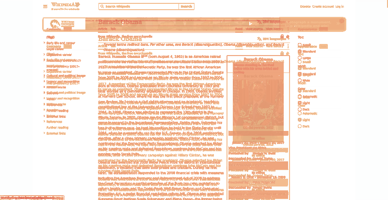 Heatmap of how often each pixel changed while the page loaded