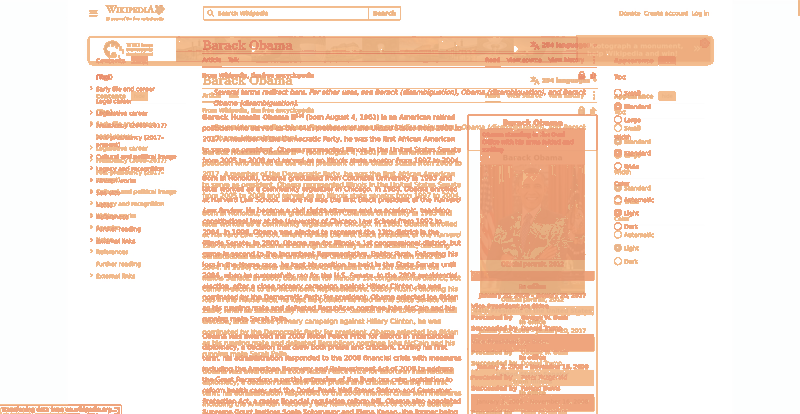 Heatmap of how often each pixel changed while the page loaded