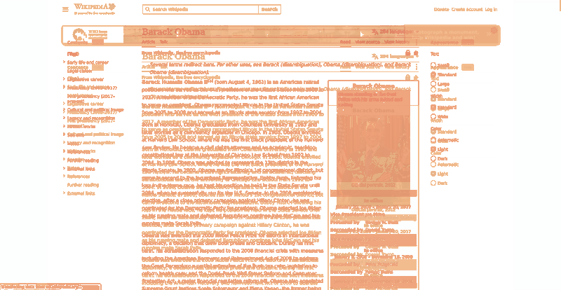 Heatmap of how often each pixel changed while the page loaded