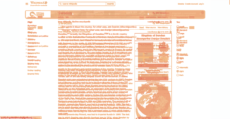 Heatmap of how often each pixel changed while the page loaded