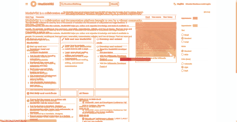 Heatmap of how often each pixel changed while the page loaded
