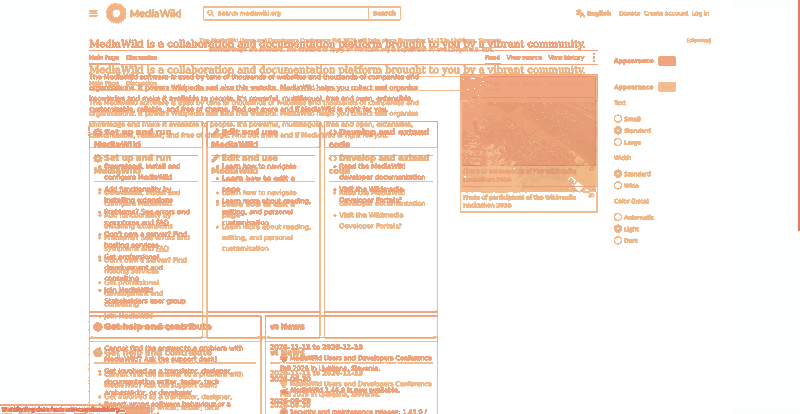 Heatmap of how often each pixel changed while the page loaded