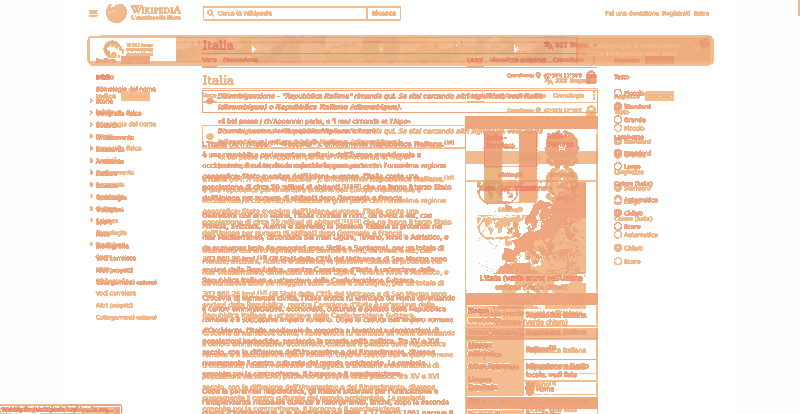 Heatmap of how often each pixel changed while the page loaded
