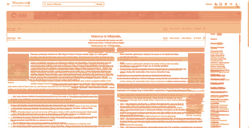 Heatmap of how often each pixel changed while the page loaded