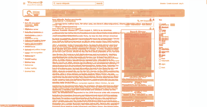 Heatmap of how often each pixel changed while the page loaded
