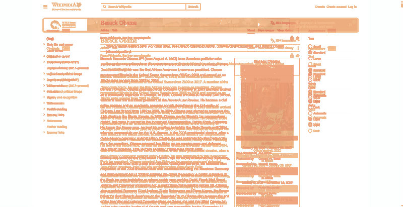 Heatmap of how often each pixel changed while the page loaded