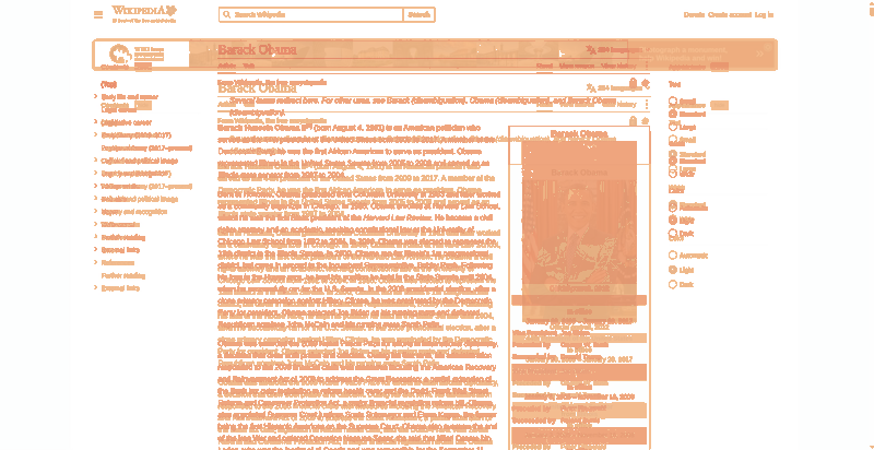 Heatmap of how often each pixel changed while the page loaded