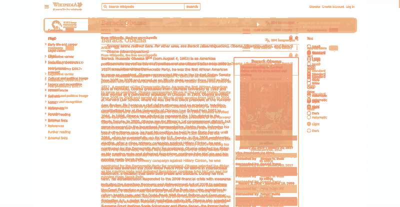 Heatmap of how often each pixel changed while the page loaded
