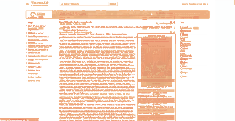 Heatmap of how often each pixel changed while the page loaded