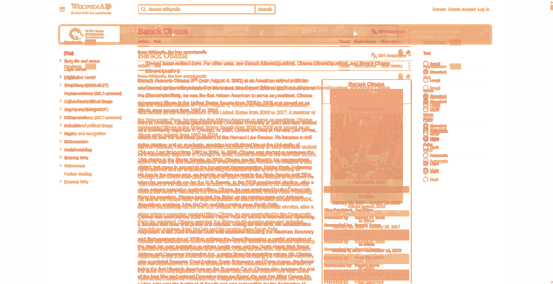 Heatmap of how often each pixel changed while the page loaded