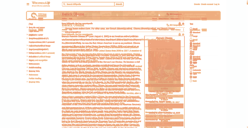 Heatmap of how often each pixel changed while the page loaded