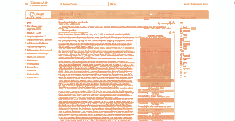 Heatmap of how often each pixel changed while the page loaded