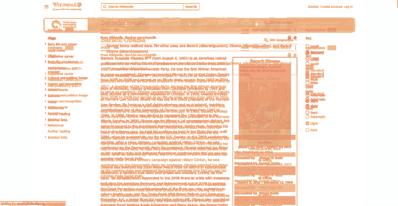 Heatmap of how often each pixel changed while the page loaded
