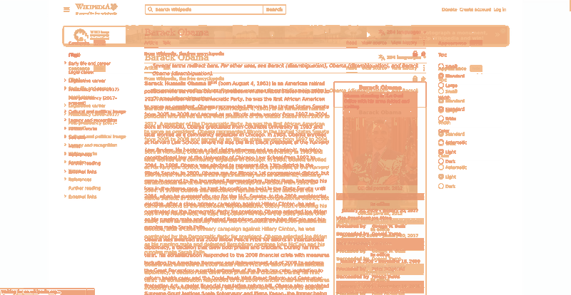 Heatmap of how often each pixel changed while the page loaded